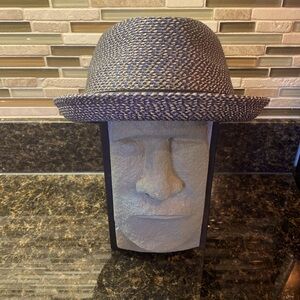 Bailey of Hollywood Brees Fedora Hat-Navy Blue Multi-Size M